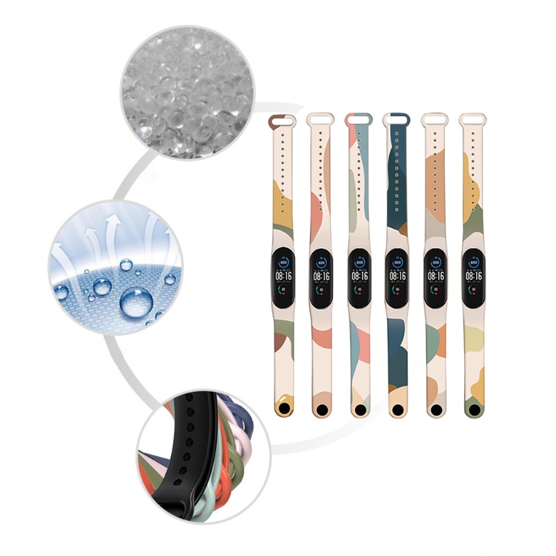 Dây Đeo Thay Thế Chất Liệu Silicon Màu Trơn Cho Mi Band 3 / 5 / 4 / 6
