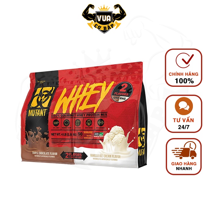 Sữa Tăng Cơ Mutant Whey Protein 4Lbs -1.8kg Phiên Bản 2 Mùi Vị Riêng Biệt