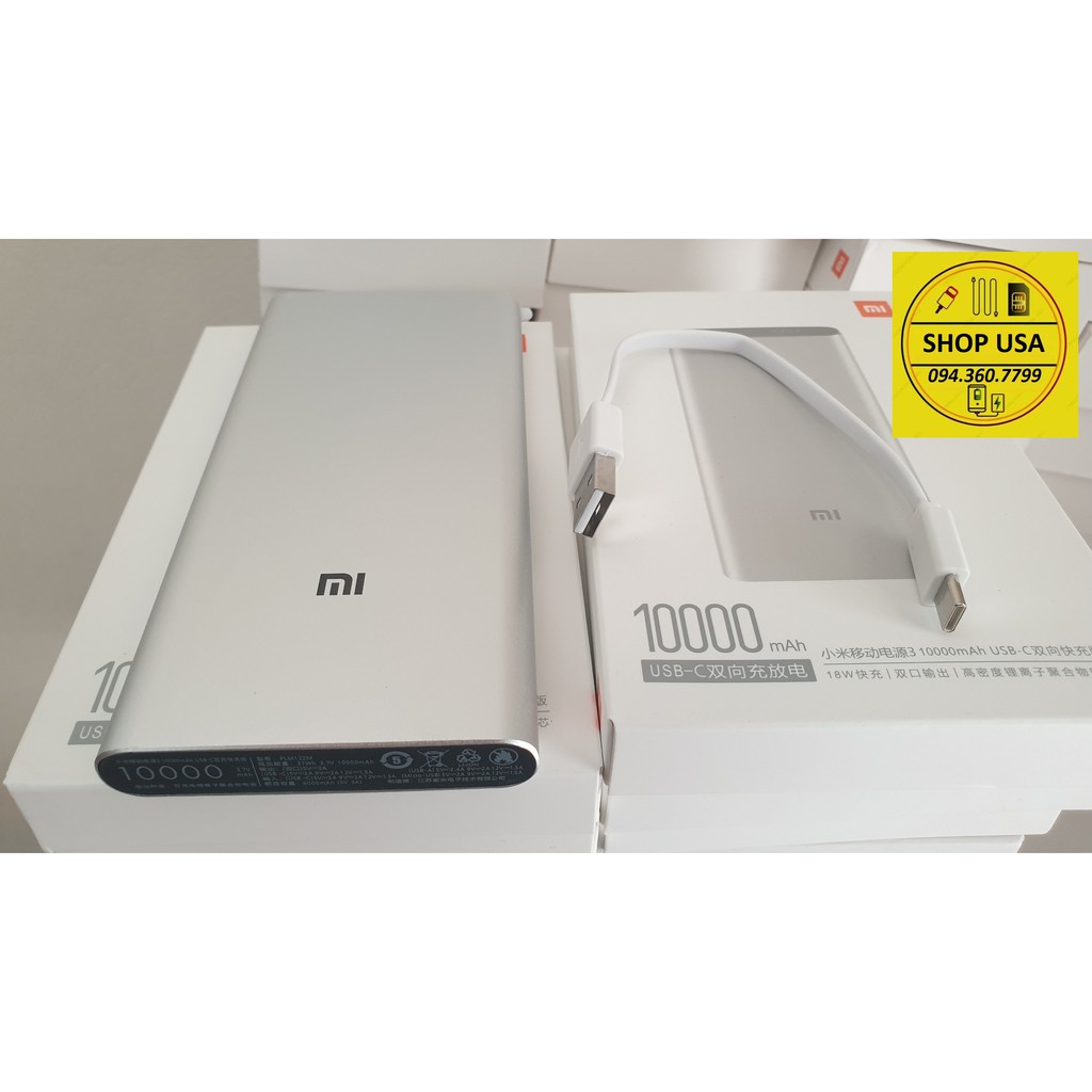 Pin sạc dự phòng Xiaomi 10000mAh Mi GEN 3 18W Sạc Nhanh Bảo hành 12 Tháng 1 Đổi 1