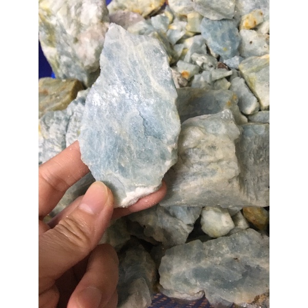 100gr Đá Thô Raw Aquamarine Stone Màu Xanh Dương