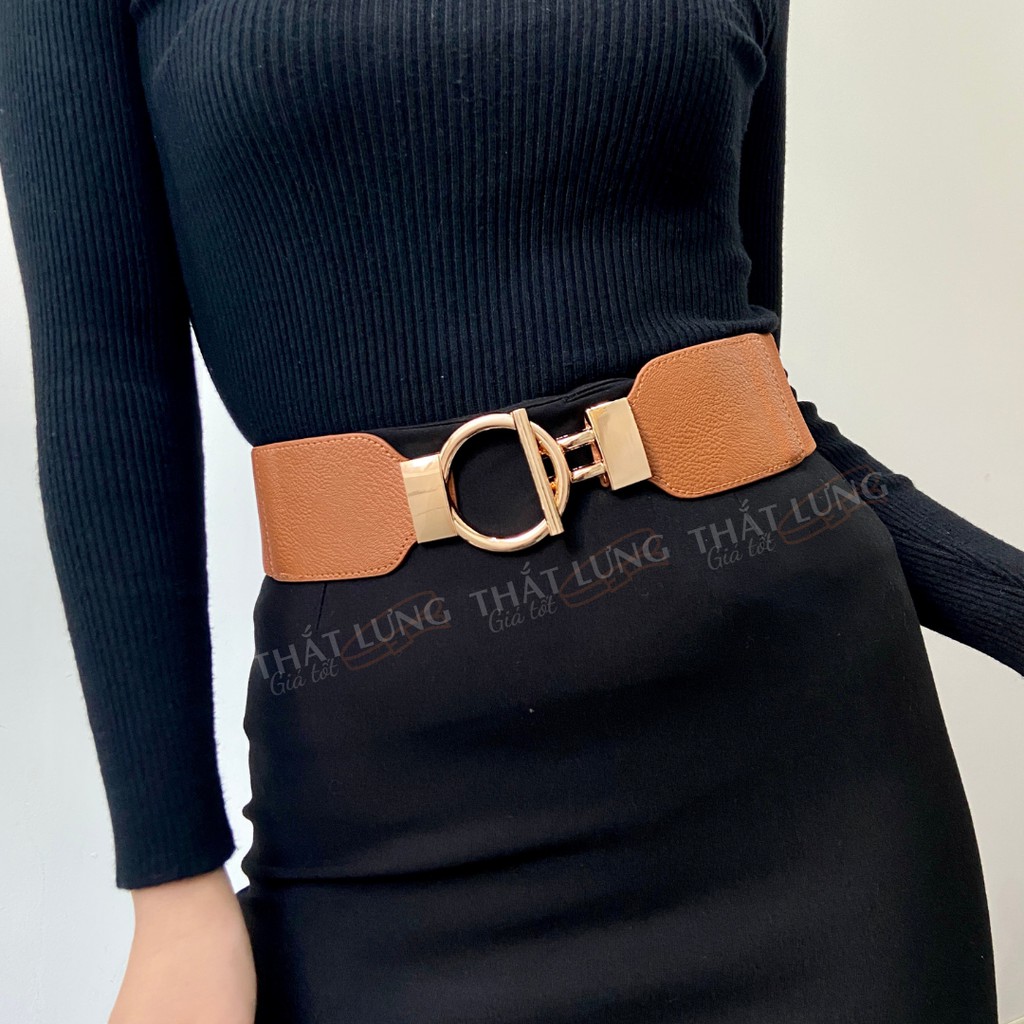 Đai váy bản to mặt tròn cài phối đầm, belt vest bản 6cm DV056 - Thắt Lưng Giá Tốt
