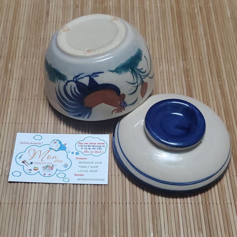 👉🐓Thố Đá Gốm Xưa Vẽ Hình Con Gà😉Size thố 11cm 💫💢MỘT SIÊU PHẨM HÀNG ĐỘC💥
