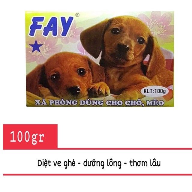 XÀ PHÒNG Tắm diệt ve, bọ chét chó mèo- Fay1 sao 100 g