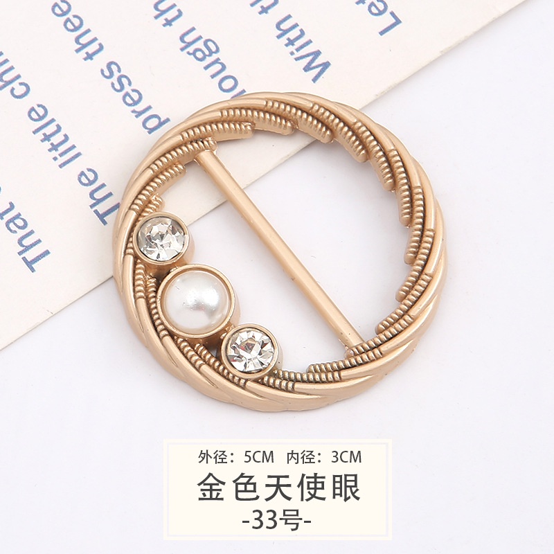 Khóa Thắt Nút Ngọc Trai Thắt Nút Đính Đá Ngọc Trai Chống Rò Rỉ Phụ Kiện Thắt Lưng Cạnh Áo Thun T-shirt