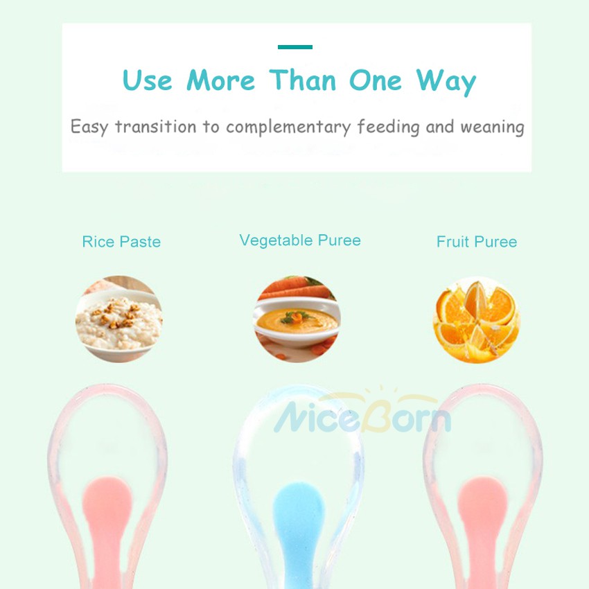 Bộ 3 thìa silicon cho trẻ em tập ăn