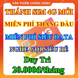 Siêu thánh sim 4g Vietnamobile duy trì 20k/ tháng, miễn phí tháng đầu
