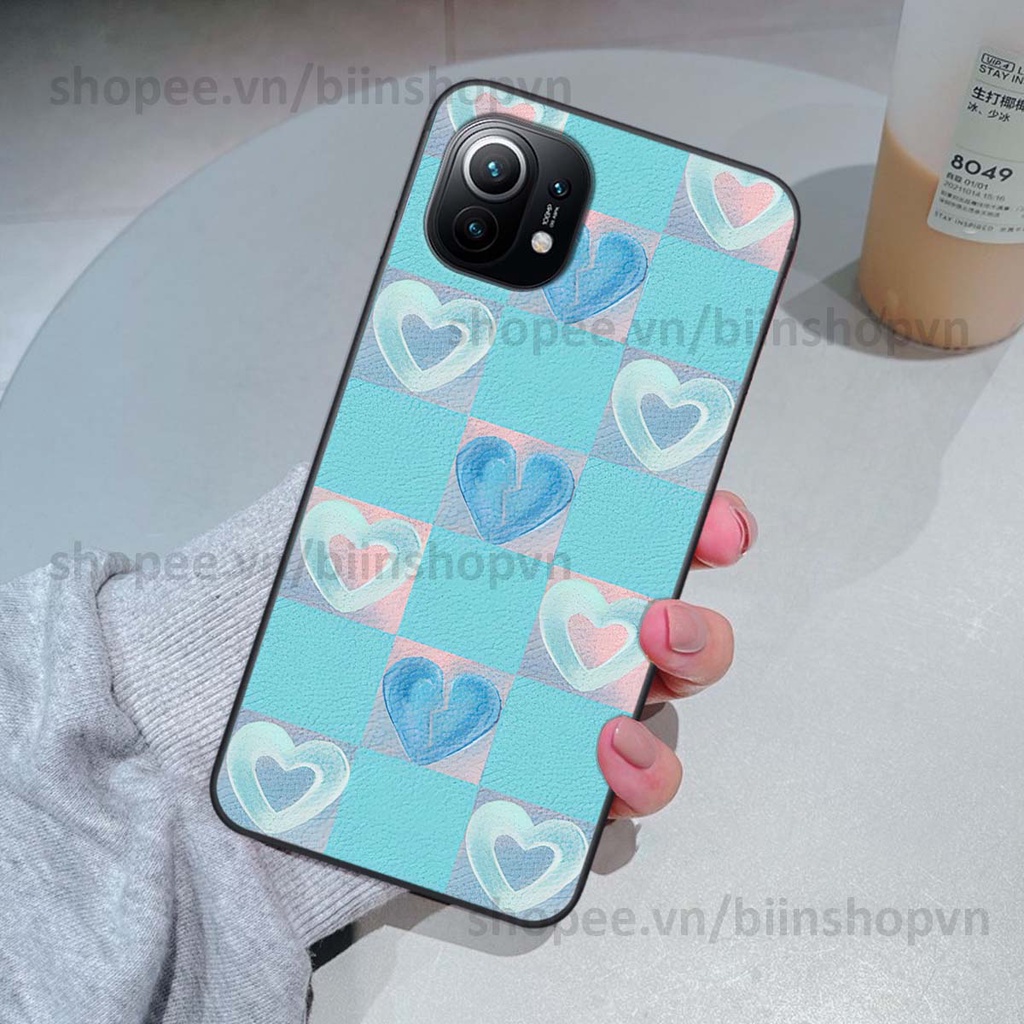 Ốp Xiaomi Mi 11 / Mi 11T / Mi 11 Lite caro trái tim nhiều màu sắc, đầy cá tính, khẳng định phong cách