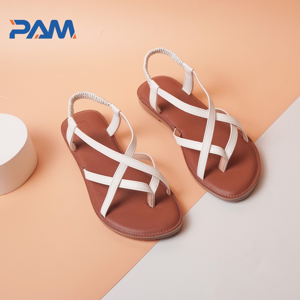 Sandal Nữ PAM Giày Việt - Chất Lượng Việt Quai Chéo Thun Co Giãn Đế Bệt Thời Trang - SDQG09 - 5 Màu - Size 36-39