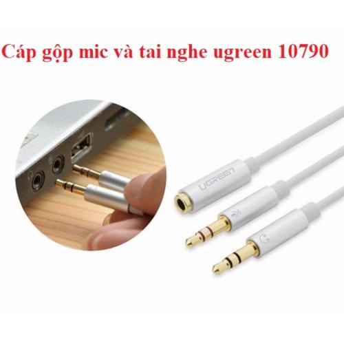 Cáp Gộp Audio 3.5mm 2 Vào 1 Ra - Mic và Headphone Vỏ nhôm Cao cấp Ugreen AV140 10790 20899