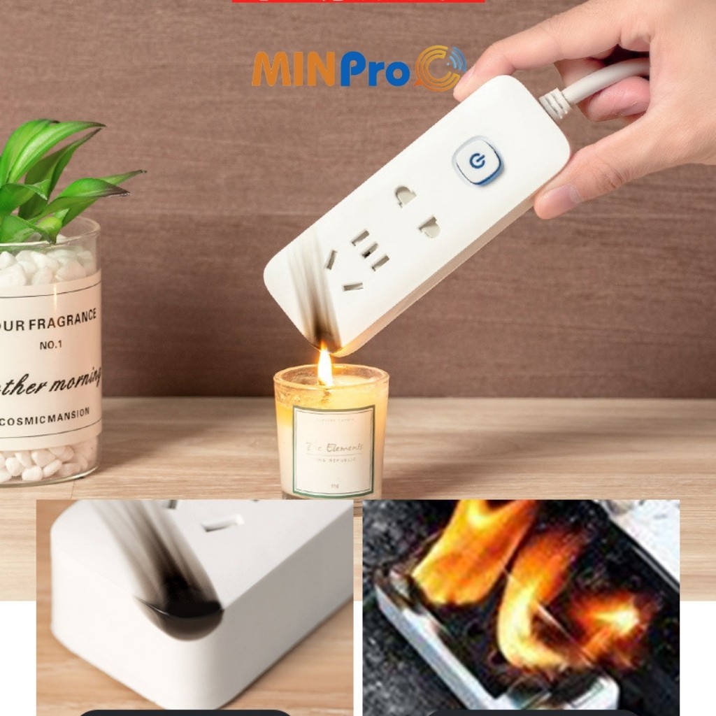 Ổ cắm điện đa năng thông minh MINPRO chống giật cao cấp, có công tắc, nhiều lỗ USB đa năng sạc đt xiaomi