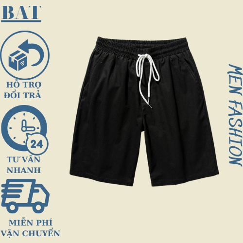 Quần short đũi nam Thời trang nam BAT,quần short chất đũi mềm mát chuẩn form cạp chun dây rút.