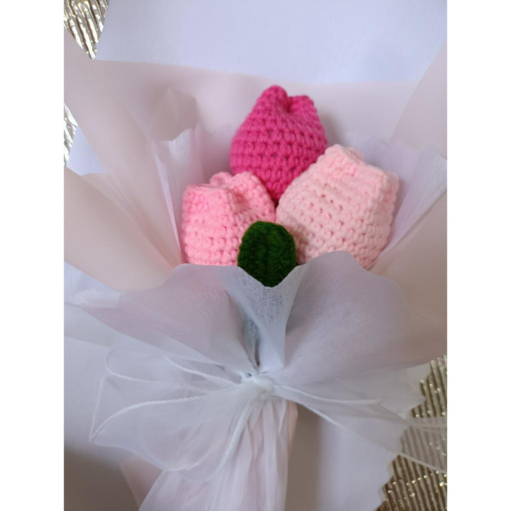 BÓ HOA LEN TULIP - Handmade