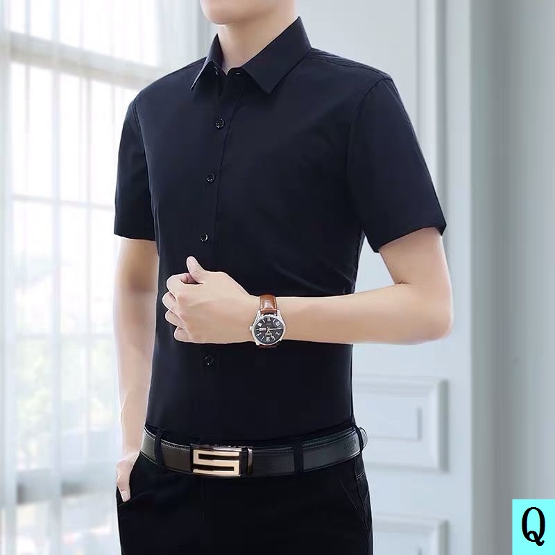 Mua Một Tặng Một Áo Sơ Mi Mỏng Tay Ngắn Ôm Dáng Trang Trọng Mùa Hè Màu Trắng Thời Trang Trang Trọng Dành Cho Nam