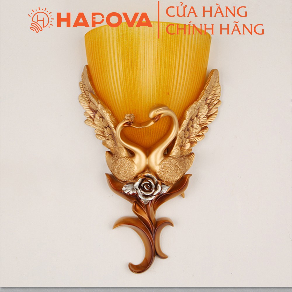 Bộ Đèn hắt Thiên nga Chao đá HAPOVA MAGNUS 6203 + Tặng kèm bóng Led