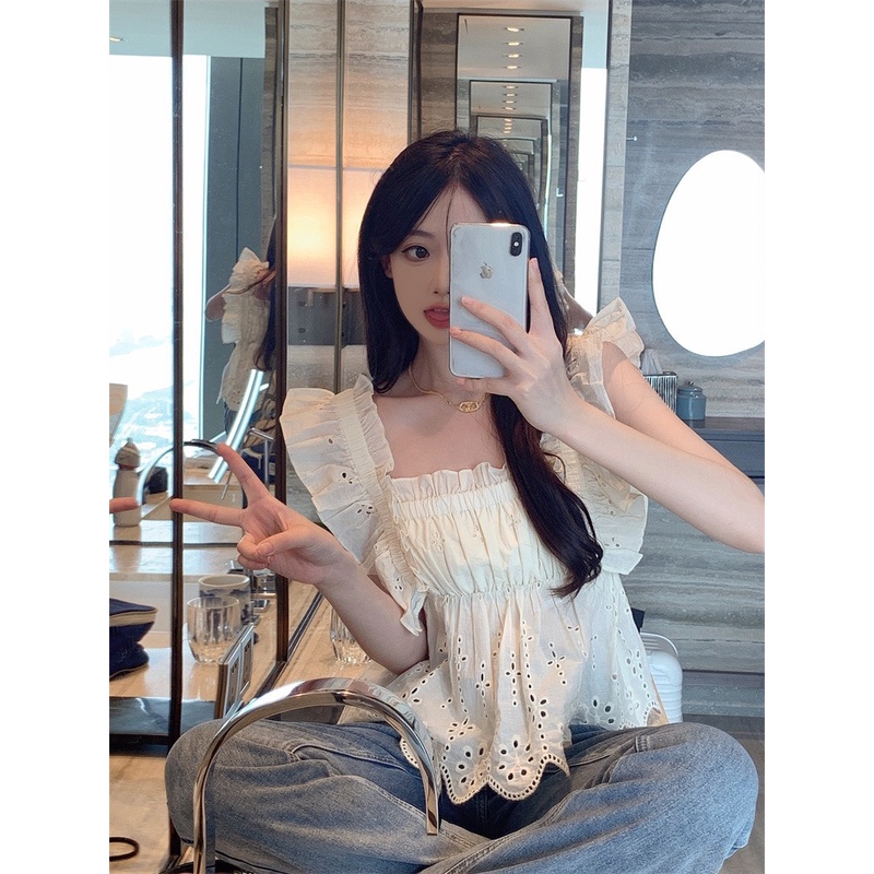 Áo babydoll Cánh Tiên Phong Cách Hàn Quốc Trẻ Trung Kiểu Dáng Điệu Đà- hàng quảng châu có sẵn