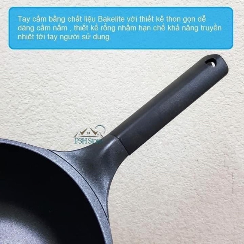 Chảo EDGE 28cm sâu lòng nắp kính Lock&Lock CAW2811