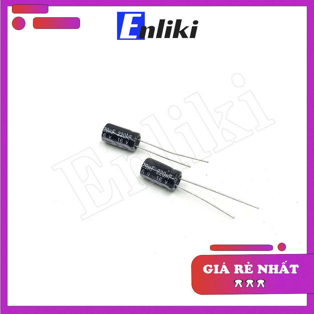 [Mã ELHACE giảm 4% đơn 300K] 10 Chiếc Tụ 220uF 16V kích thước 6x11mm