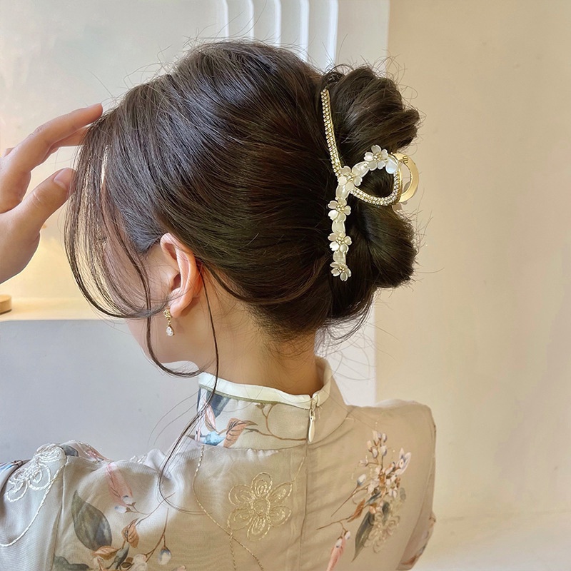 Kẹp Tóc Hình Hoa Đính Đá Kiểu Dáng Tinh Tế Thời Trang Cho Nữ