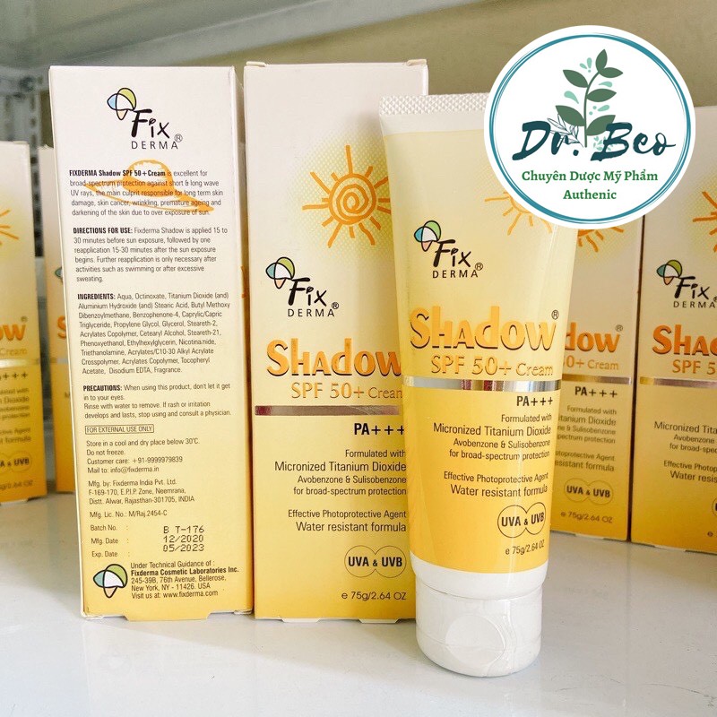 CHÍNH HÃNG✅ KEM CHỐNG NẮNG FIXDERMA SHADOW SPF 50+ (75 GRAM) CHO MỌI LOẠI DA