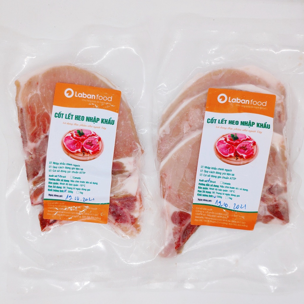 [GIAO HỎA TỐC ĐÀ NẴNG 2H] Cốt lết heo nhập khẩu cắt lát 300gr