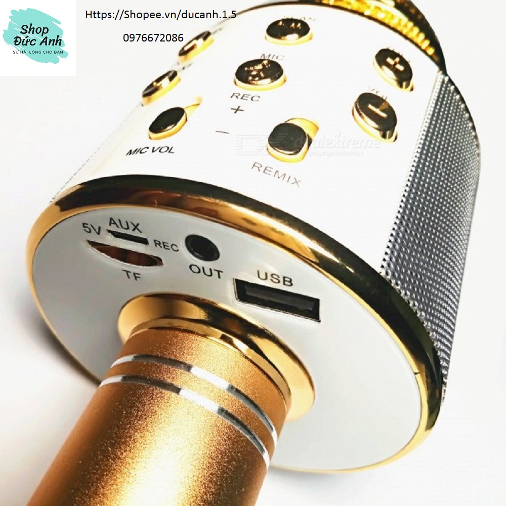 Mic Hát Karaoke Kèm Loa Bluetooth WS-858 Đa Năng (Giao Màu Ngẫu Nhiên )