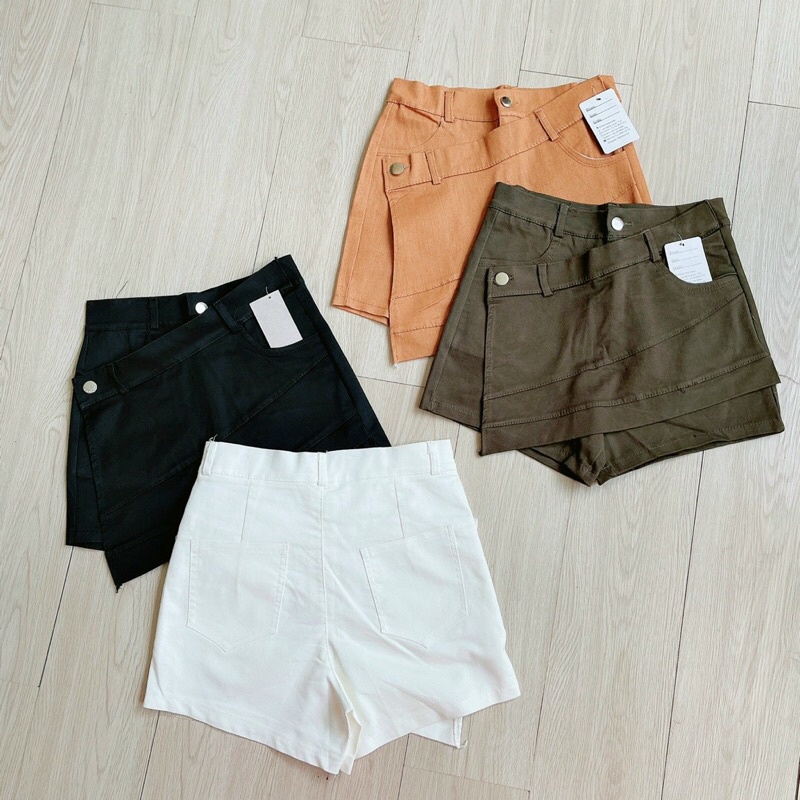 Chân váy kaki tà chéo