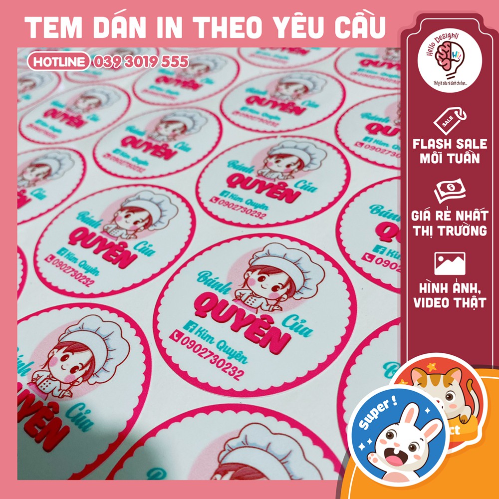 In Tem, Nhãn Dán Logo, In Theo Yêu Cầu