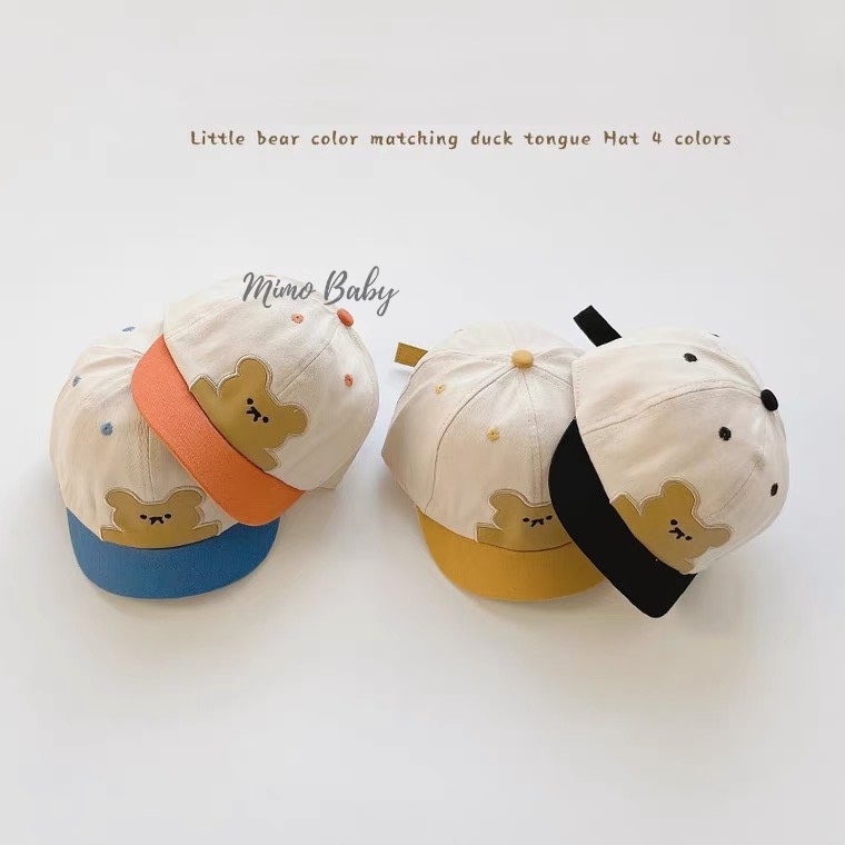 Mũ nón lưỡi trai vành ngắn hình chú gấu đáng yêu cho bé MH171 Mimo Baby