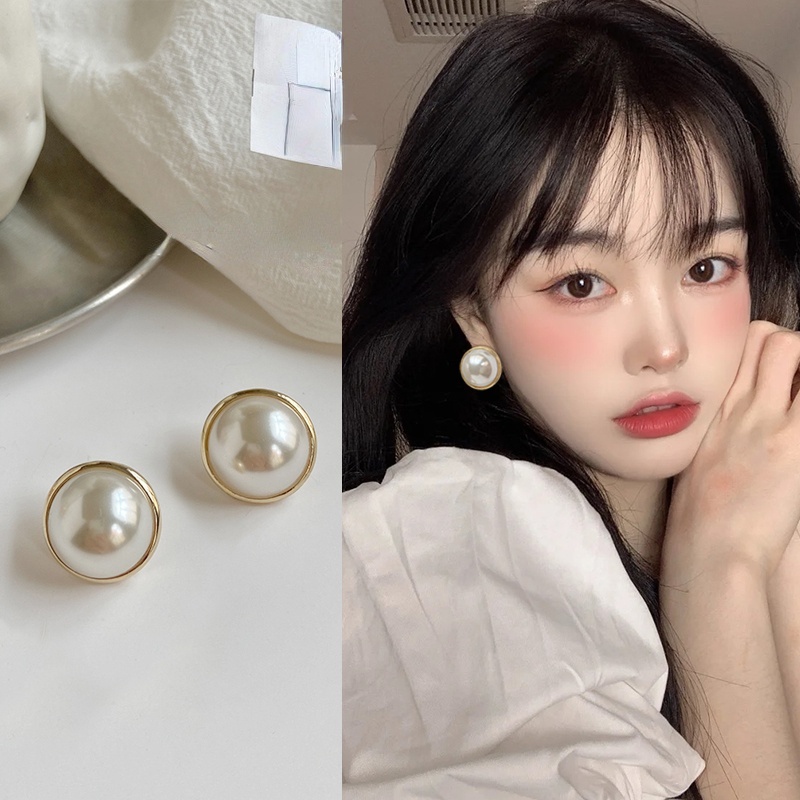 Bông Tai Đính Ngọc Trai Sang Trọng Phong Cách Retro Pháp