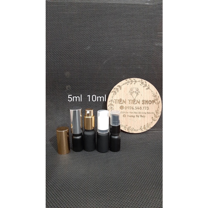 Chai thủy tinh sơn đen 5ml, 10ml xịt giọt