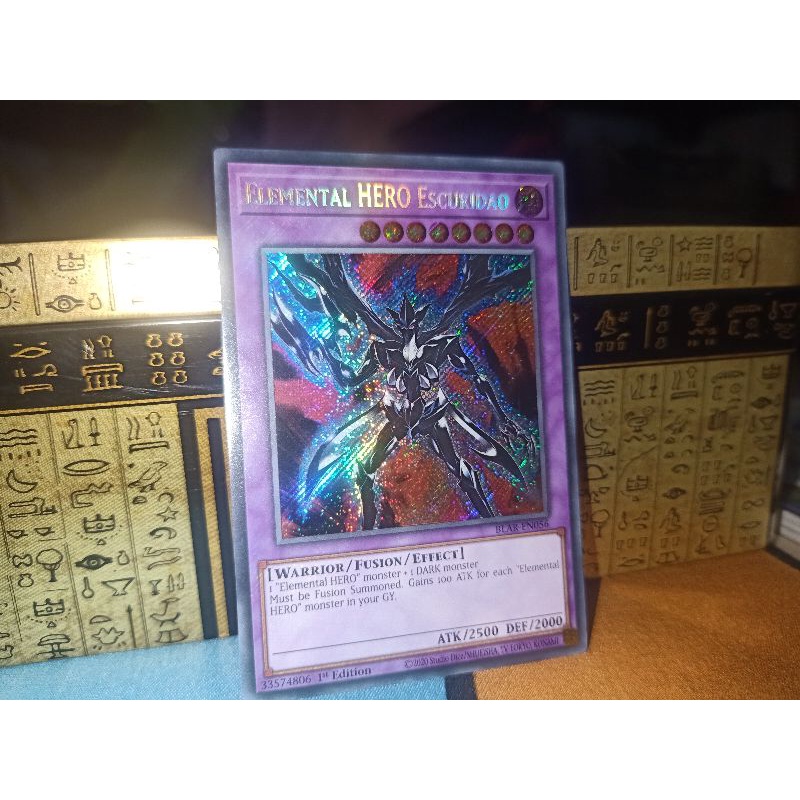 Thẻ bài: Elemental HERO Escuridao - BLAR-EN056 - Secret Rare 1st Edition