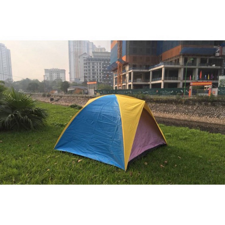 LỀU CẮM TRẠI 4 NGƯỜI NẰM, lều cắm trại 4 người 2 lớp chống mưa nắng siêu tốt