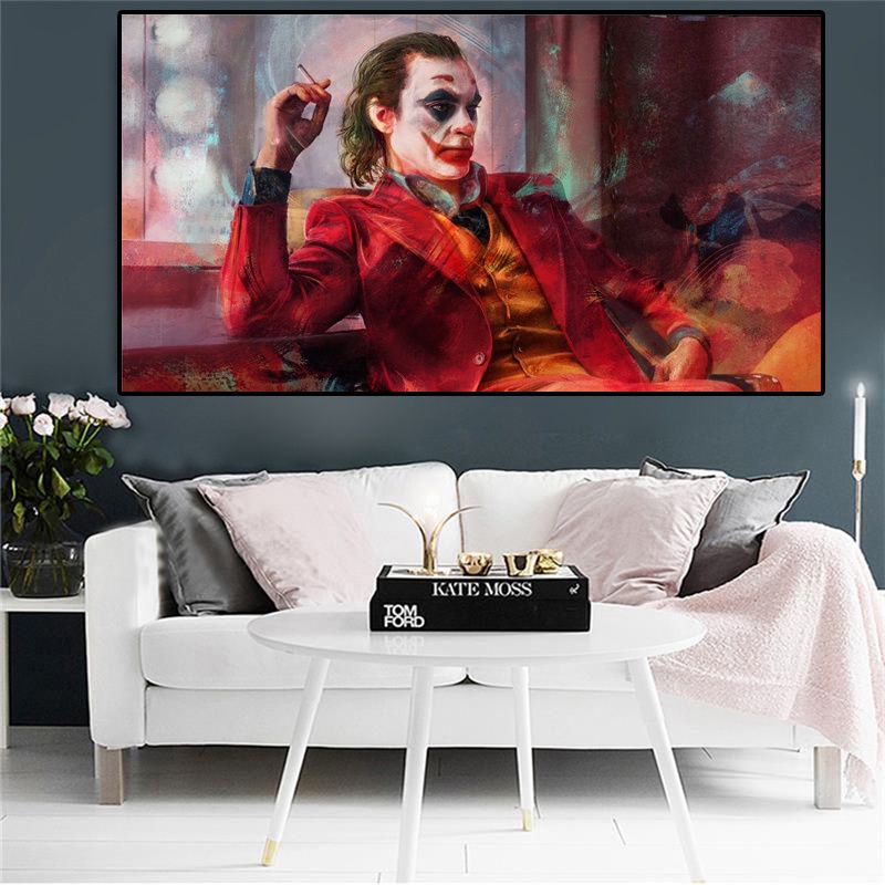 Tranh Vải Bạt Treo Tường In Hình Joker Phim Phillips Trang Trí Nhà Cửa