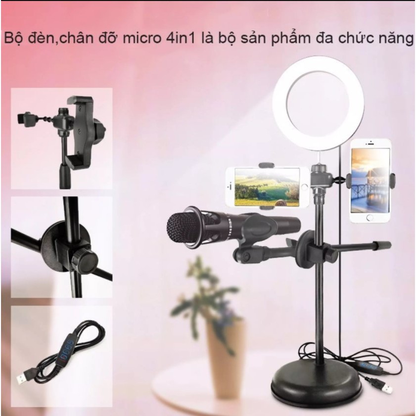 Bộ Đèn Live Stream 4in1Đèn Led Live Stream Chuyển 3 Chế Độ Ánh Sáng-ĐÈN Led Livestream 4 In 1 Mẫu Mới Nhất