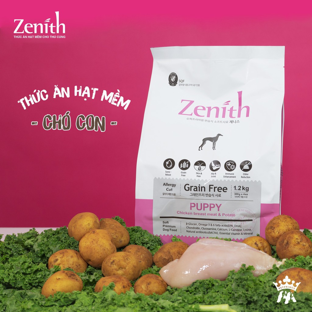 Thức Ăn Hạt Mềm Chó Nhỏ Zenith gói lẻ 300g Hạt Hàn Quốc Lida Pet Shop