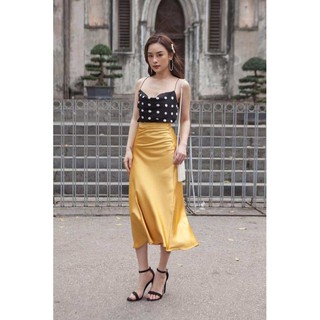 Áo hai dây lụa cổ đổ chấm bi