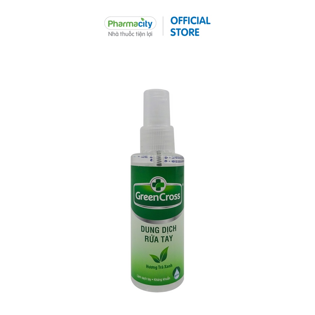 Xịt Green Cross rửa tay khô hương Trà Xanh chai 70ml