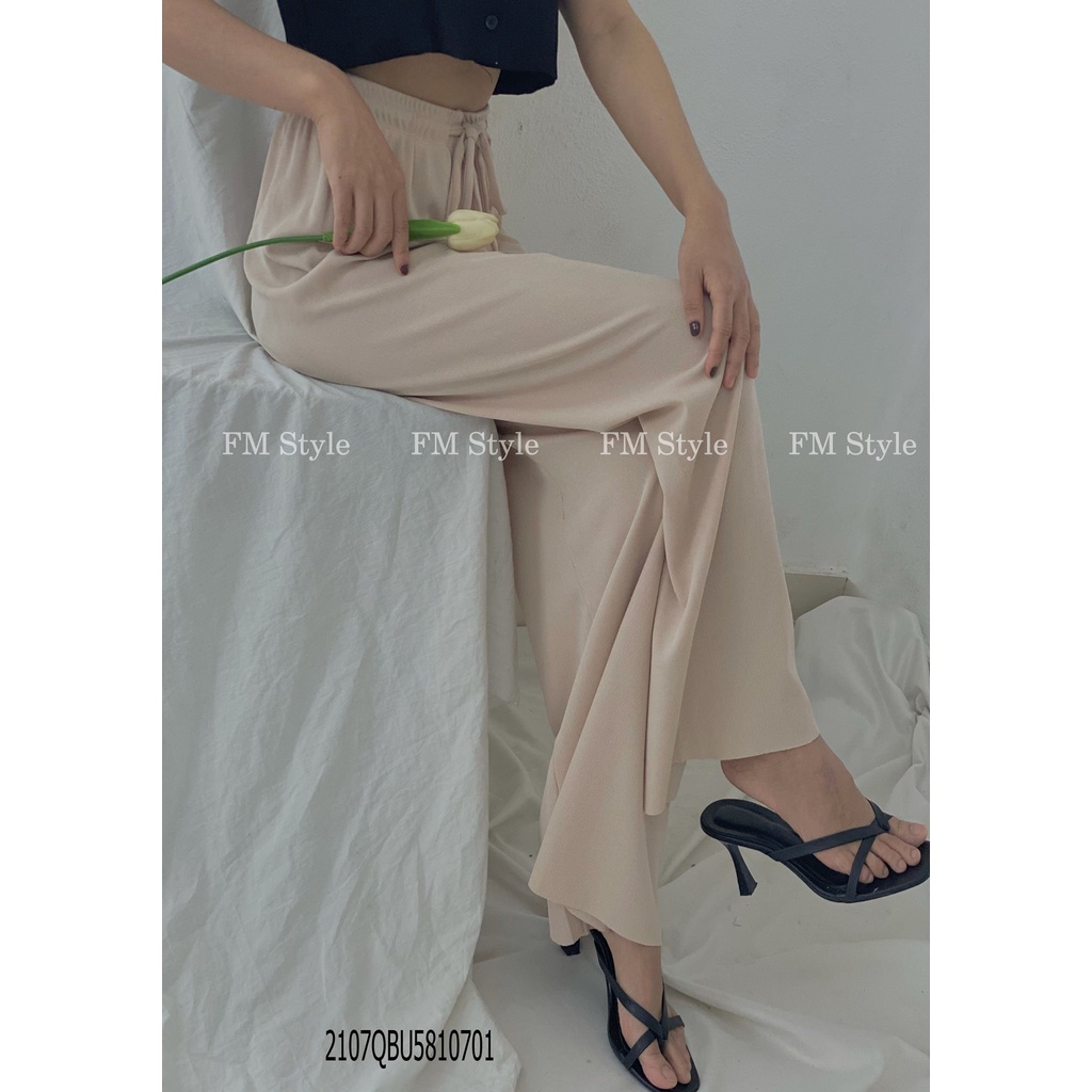 Quần nữ ống suông FM Style lưng cao chất vải tăm phong cách ulzzang Hàn Quốc đi học đi chơi chuẩn form 220315501