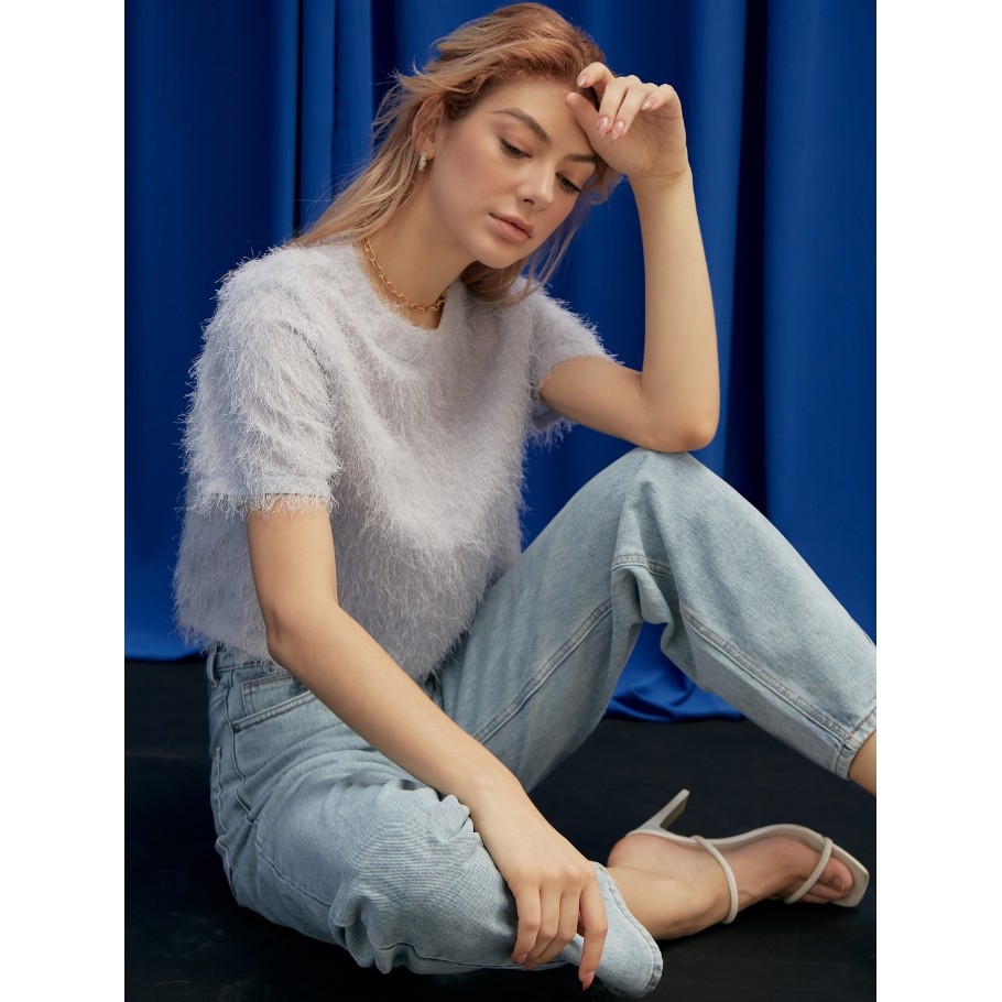 COCO SIN - Áo Croptop Lông Xanh Pastel | BigBuy360 - bigbuy360.vn