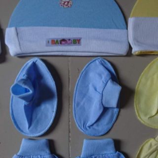 Combo 5 bộ bao tay chân nón bé sơ sinh