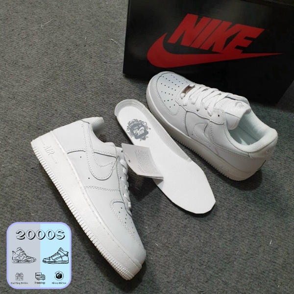 Giày thể thao air force 1 trắng, Giày sneaker AF1 trắng nam nữ siêu hot dễ phối đồ - Full Box Bill