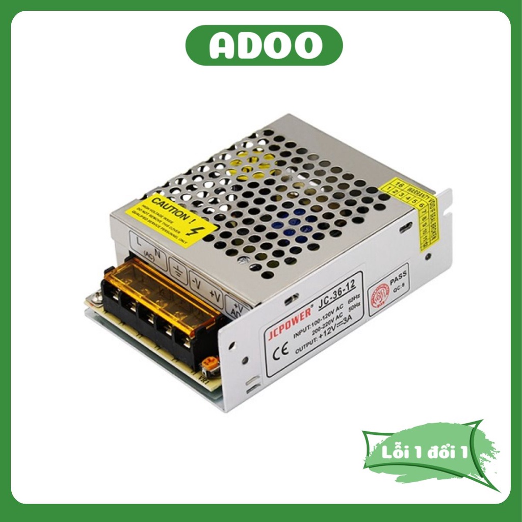 Nguồn tổng Nguồn tổ ong 12V 5A 10A 15A 20A 30A Aporo dùng cho camera đèn Led hàng chất lượng cao bảo hành 12 tháng ADOO