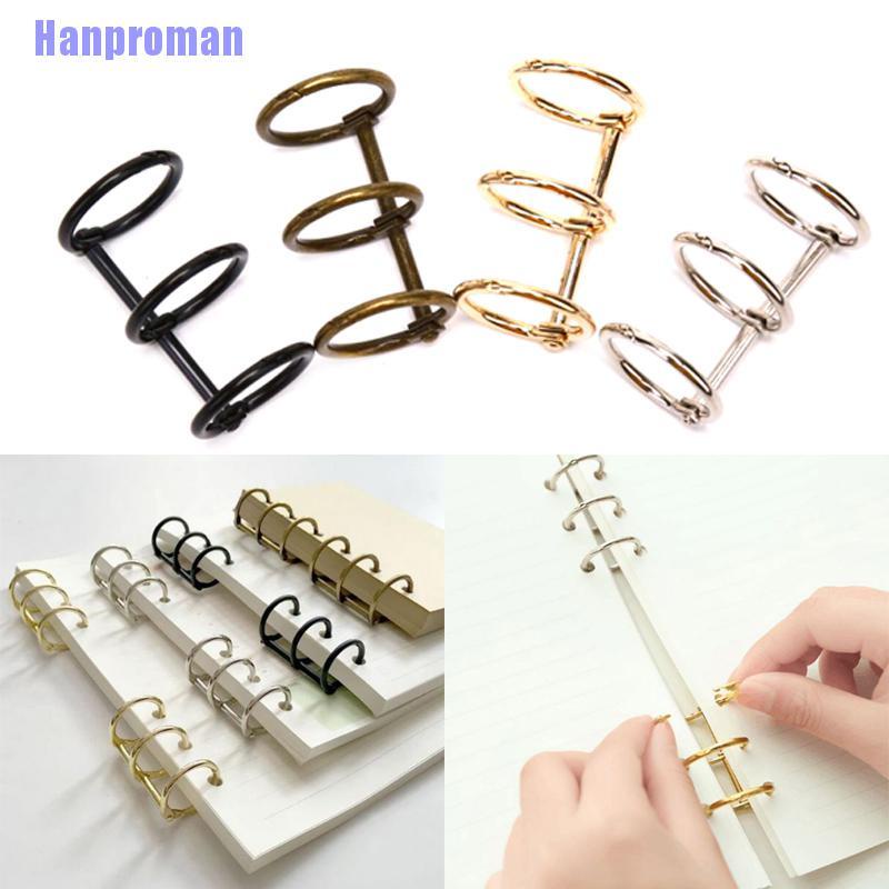 Hm> 2Pcs Metal 3Rings Loose Leaf Paper Binder DIY Making Notebook Album Scrapbook