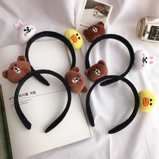 Cài tóc gấu thỏ vịt Brown Cony Sally Line Friends