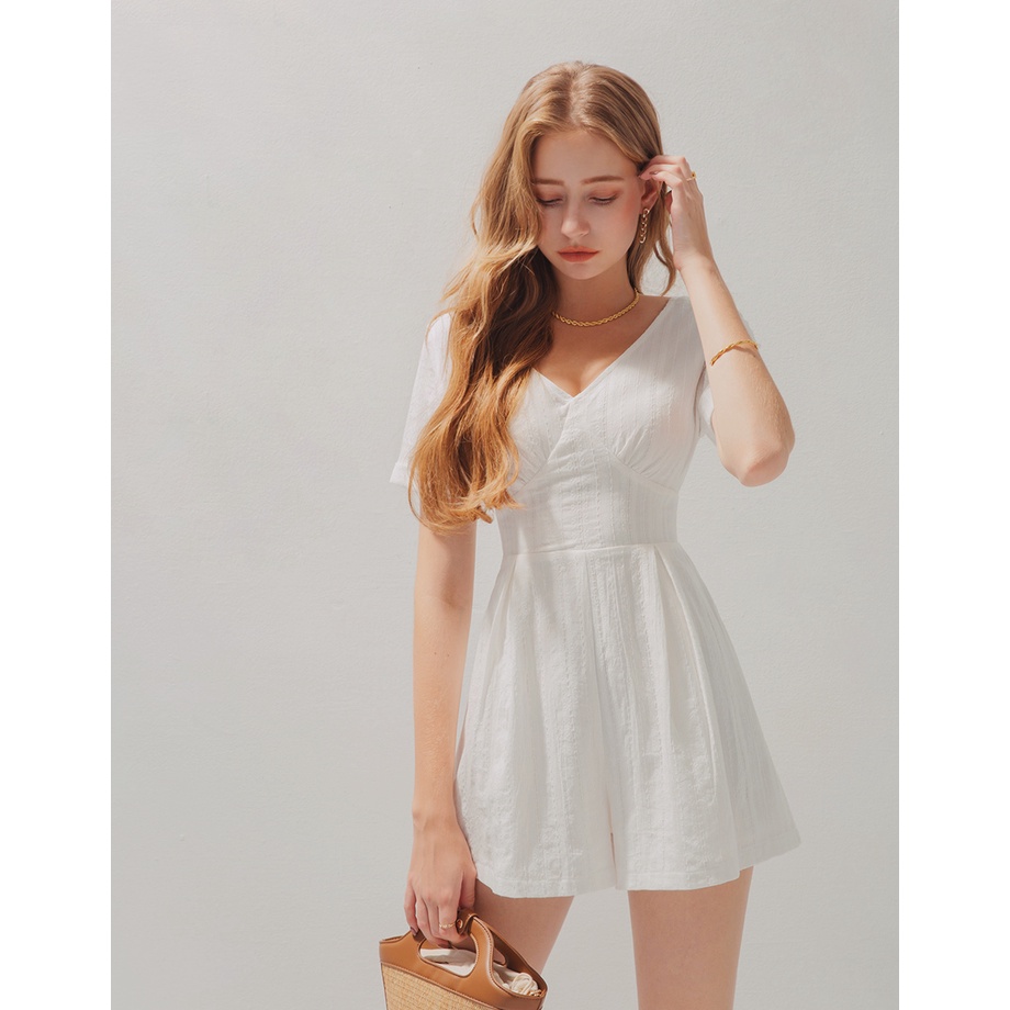 Jumpsuit cổ V họa tiết hoa nhí nữ Air Space 2130128001