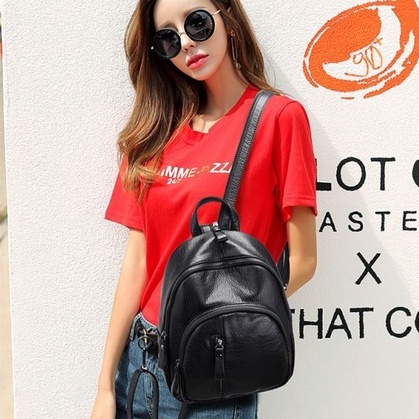 Ba Lô Da Mini Mềm Mại Phong Cách Hàn Quốc Dễ Phối Đồ Thời Trang Cho Nữ