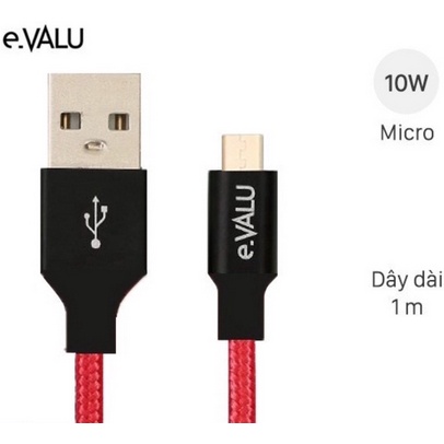 Cáp Micro USB e.VALU LTM-01 dài 1m mới 100% fullbox thumbnail