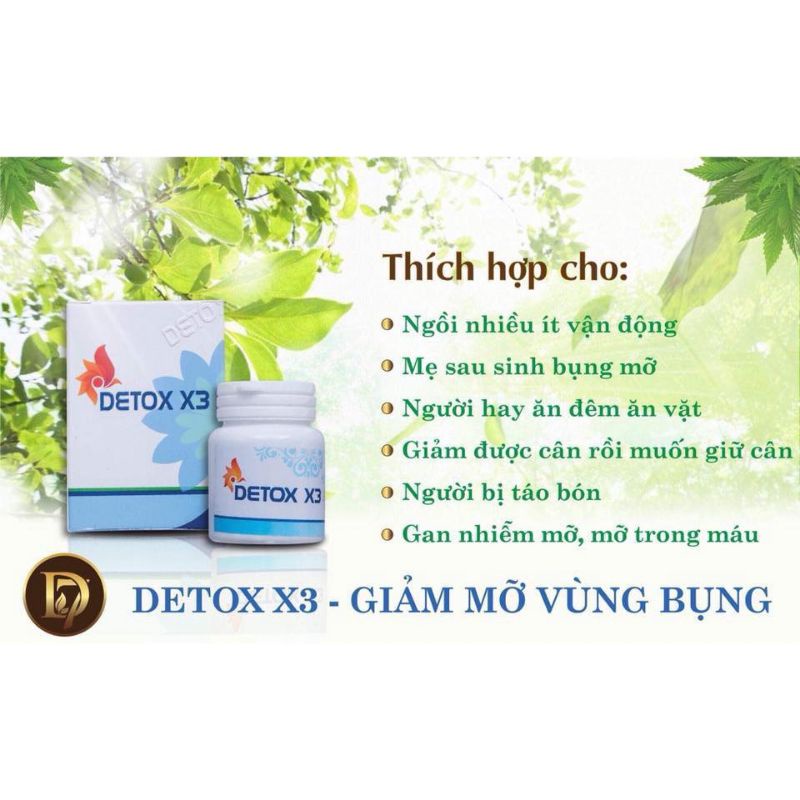 (Cam Kết Chính Hãng)Detox x3  - Đông Y Mộc Linh Slim X3 Chuyên giảm mỡ bụng hiệu quả