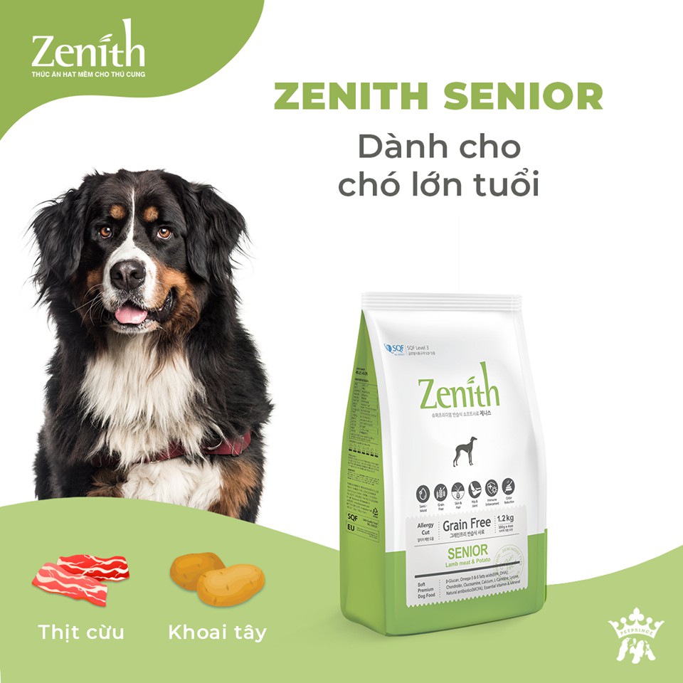 Thức ăn hạt mềm cho chó già Zenith 1.2kg