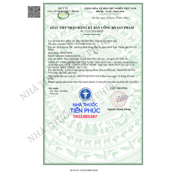 Siro yến sào ăn ngon An Nhi - Giúp tăng cân cho trẻ biếng ăn, kích thích ăn ngon, tăng sức đề kháng Hộp 20 ống x10ML